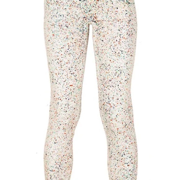 MOTHER “The Vamp” Splatter Jeans Speckled Cream Women's Pants | Size 25 - Picture 1 of 14